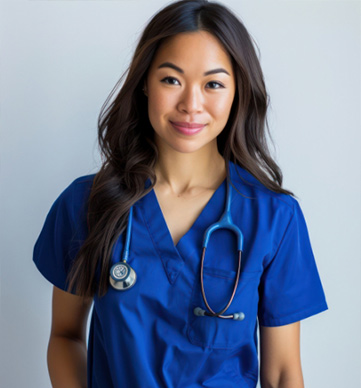 Confident nurse happy with the excellent service by scaffoldMED